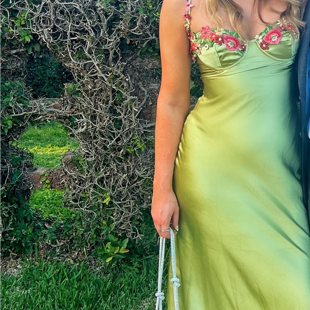 Long satin dress